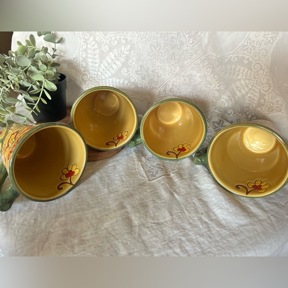 Maxcera Paisley Wax Print Set 4 Mugs 5” tall, 5 1/2” wide | they are stunning! - Picture 4 of 5